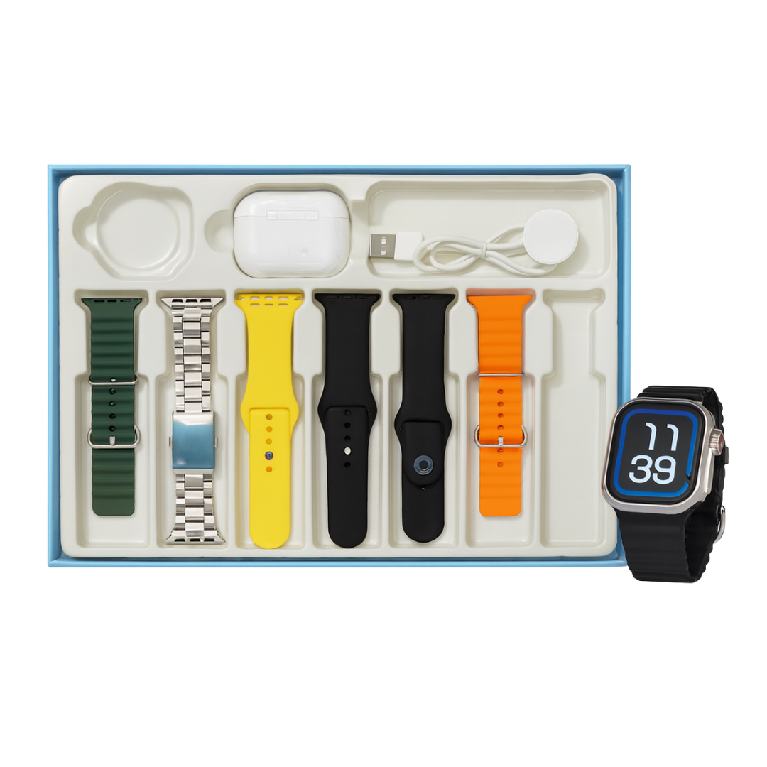Multi-Band Smartwatch Combo Set — 6 Straps & Charging Kit : MBS-CS-15