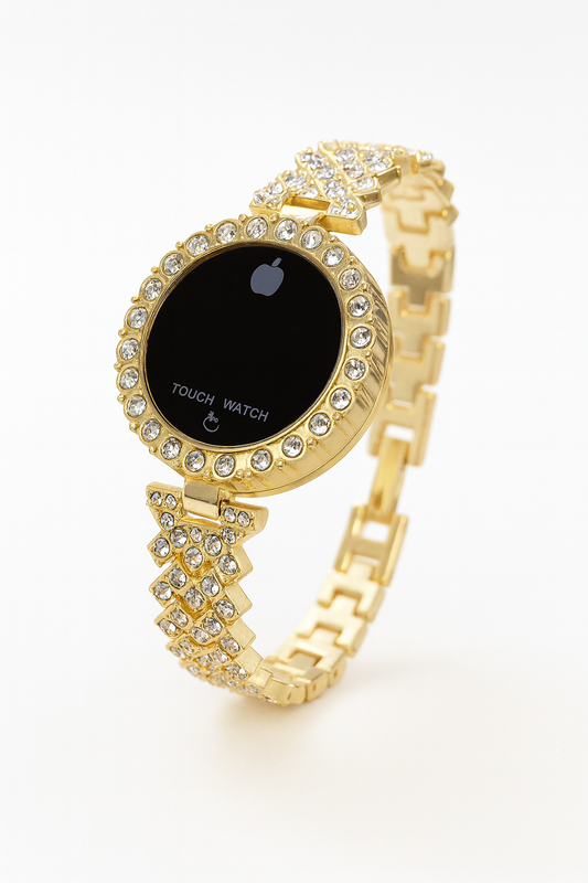 Glam Luxe Touch LED Watch — Gold Crystal Edition: GLT-LED-GC-04