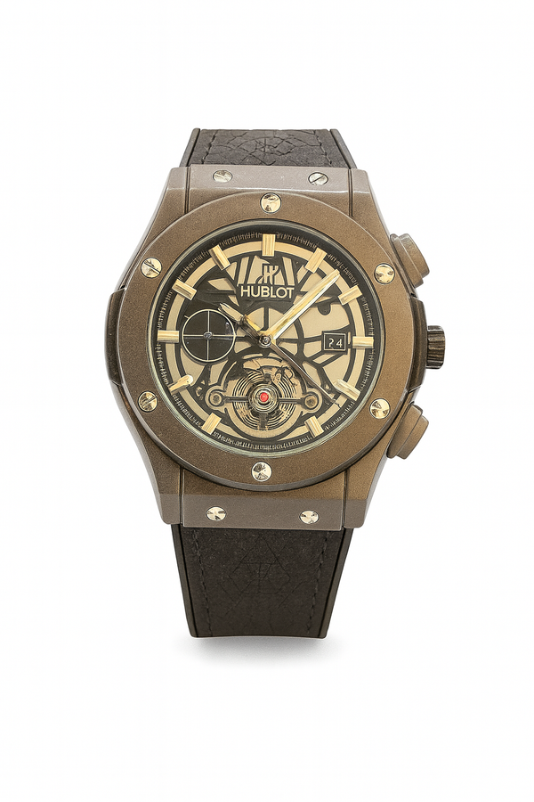 Titan Bronze Skeleton Chronograph