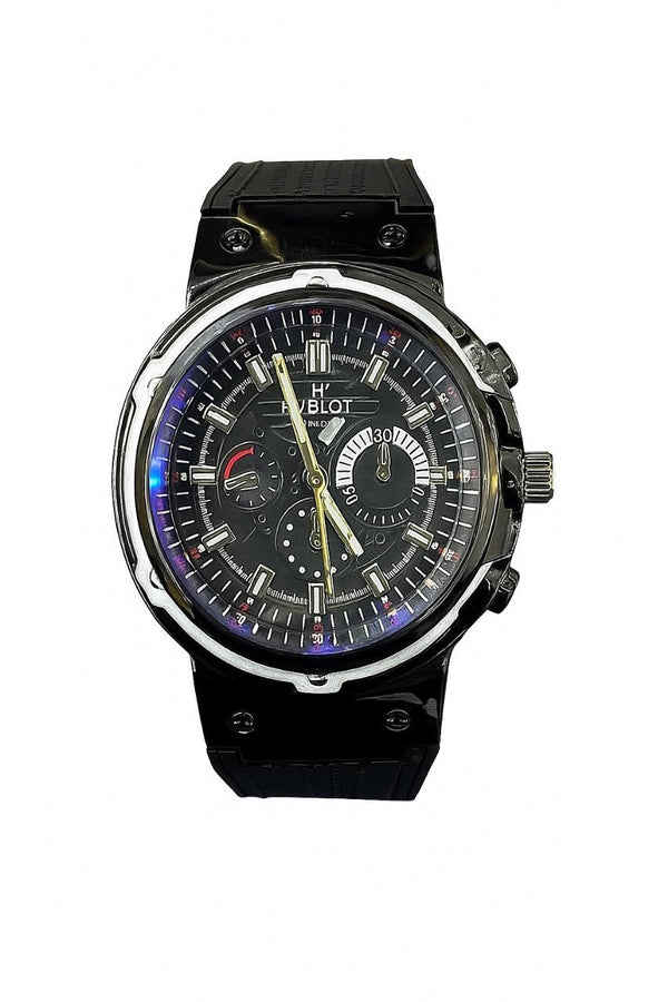 Hublot-Inspired Chronograph Sport Watch — Black Edition : HCSW-BE-06