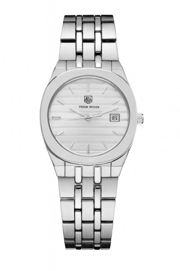 Tiger Woods Classic Steel Date Watch — Silver Edition : TWCS-D-S-14