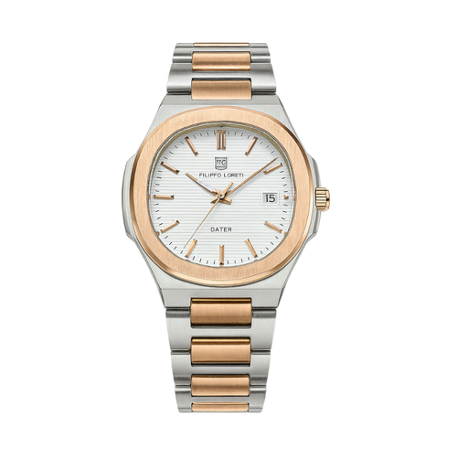 Filippo Loreti Dater — Two-Tone Rose Gold & Silver : FLD-TT-RS-11
