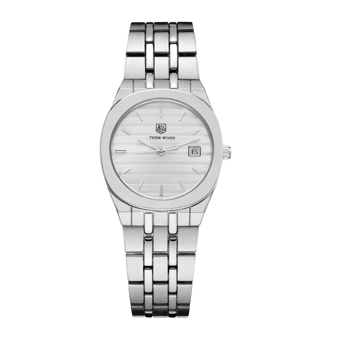 Tiger Woods Classic Steel Date Watch — Silver Edition : TWCS-D-S-14