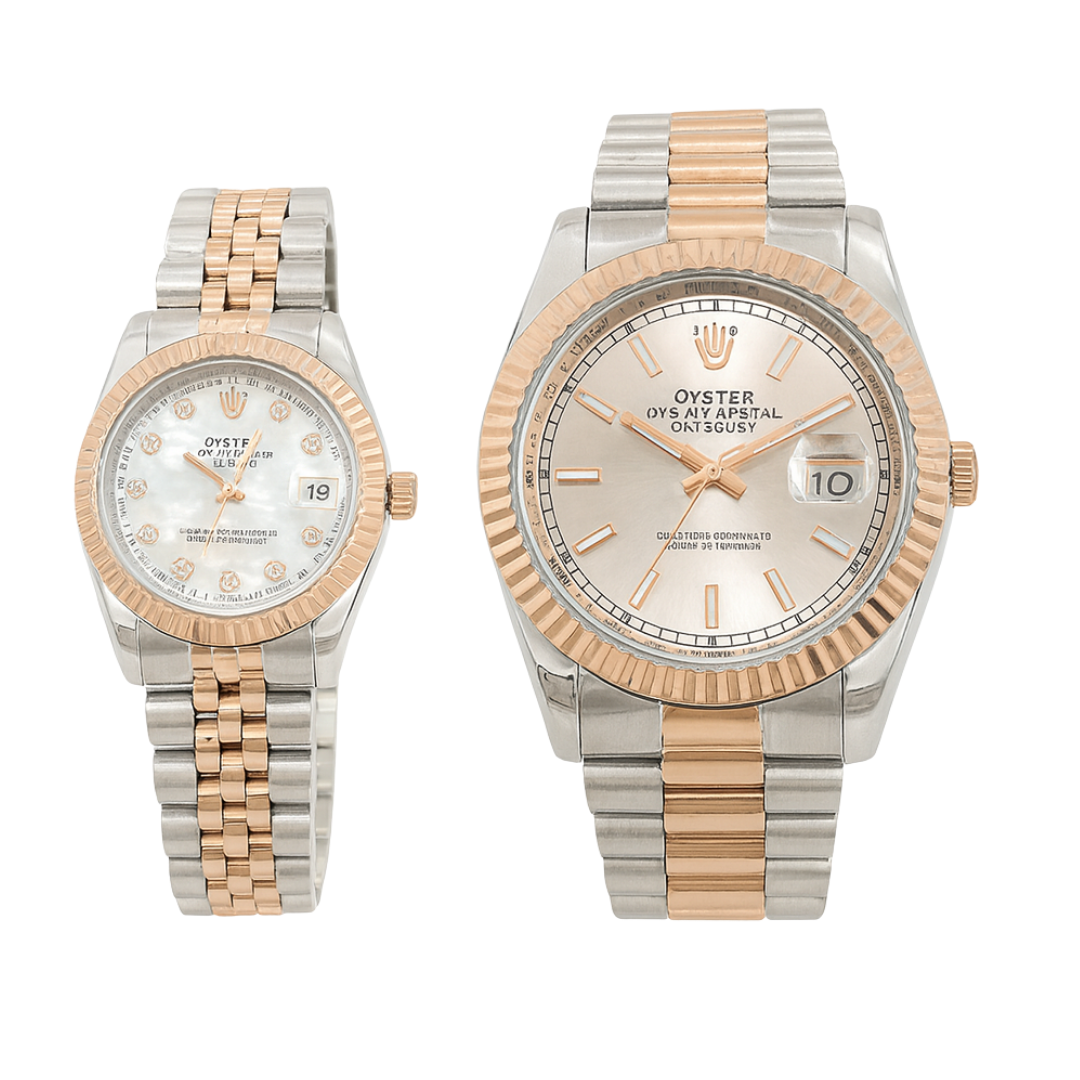Luxe Datejust-Inspired Couple Set : LDJ-2T-RS-01